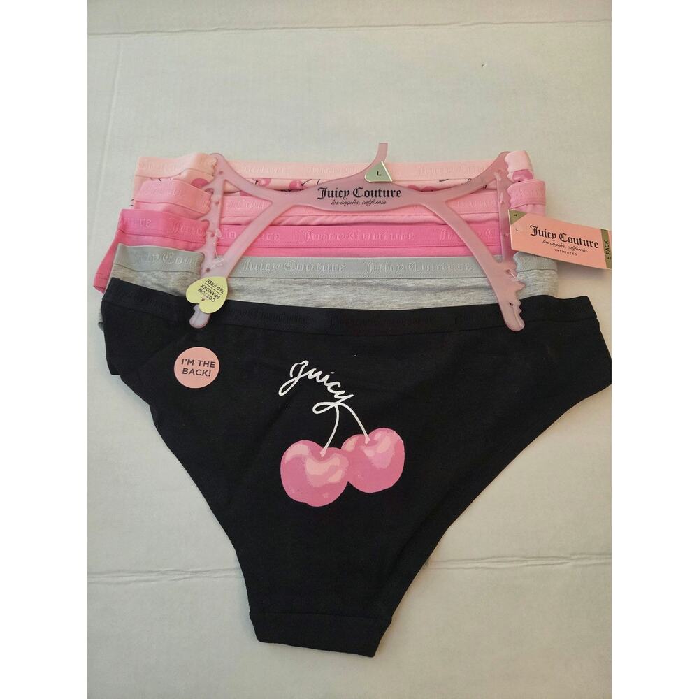 Juicy Couture 5 pack new with tags,
 large underwear. Cotton spandex Y2K Bling